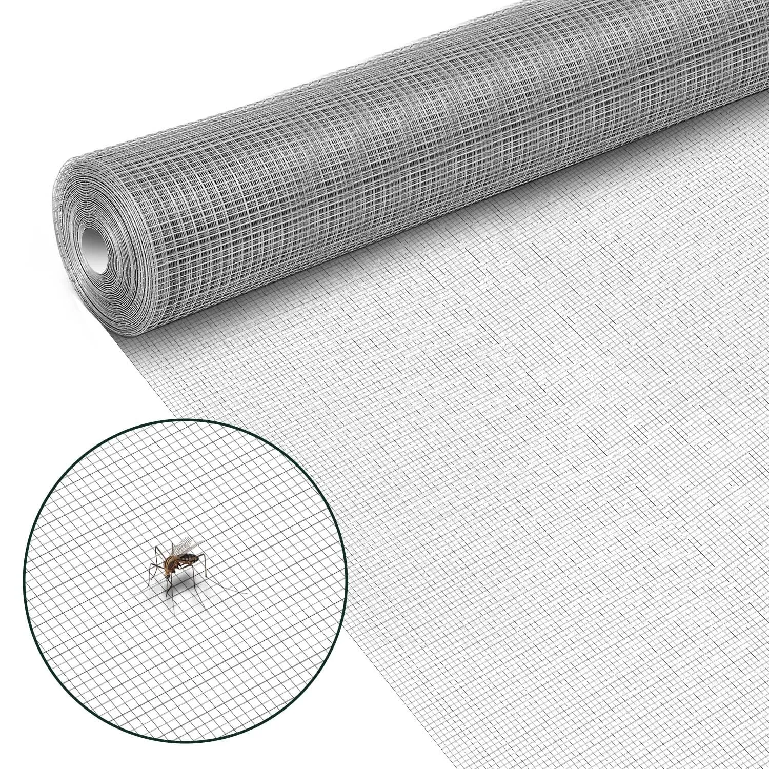 304 Stainless Steel Woven Wire Mesh Roll, 22 Mesh 120x50 Inches Hardware Cloth Window Screen Mesh Hole Size 1mm - Prevents Entering Mice, Snakes, Hornets, Rodents | Easy to Cut and Install