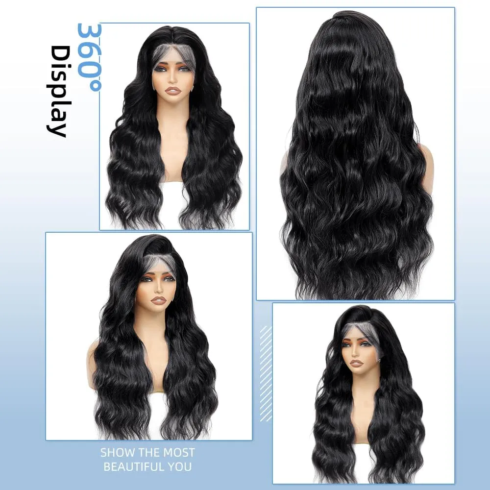 32 Inch 13x6 Lace Front Wigs Human Hair 200% Density Body Wave Lace Frontal Wigs Human hair Pre Plucked with Baby Hair Real Wig Human Hair Lace Front Wigs for Women Natural Color