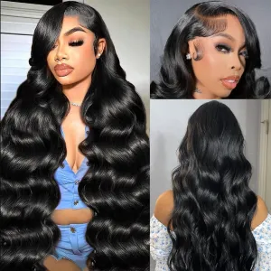 32 Inch 13x6 Lace Front Wigs Human Hair 200% Density Body Wave Lace Frontal Wigs Human hair Pre Plucked with Baby Hair Real Wig Human Hair Lace Front Wigs for Women Natural Color