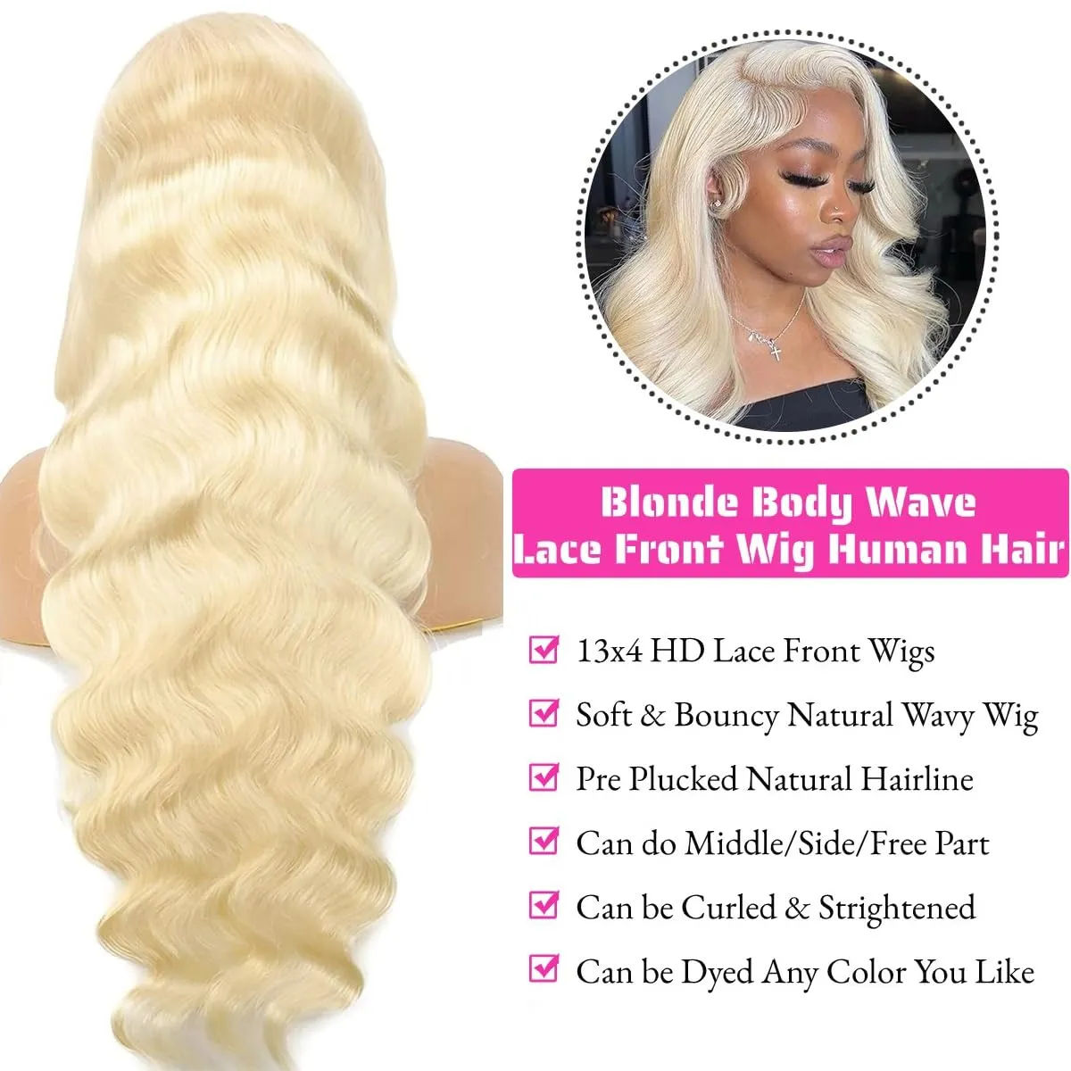 32 Inch 613 Human Hair Wig 13x4 Honey Blonde Lace Front Wig Human Hair Pre Plucked Glueless Body Wave Lace Front Wigs Human Hair 200 Density HD Transparent Lace Frontal Wigs Human Hair for Women