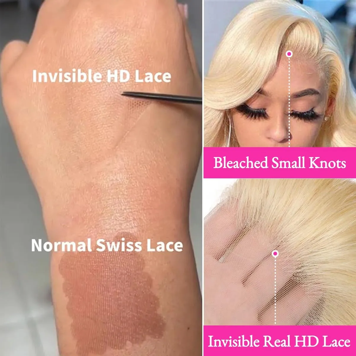 32 Inch 613 Human Hair Wig 13x4 Honey Blonde Lace Front Wig Human Hair Pre Plucked Glueless Body Wave Lace Front Wigs Human Hair 200 Density HD Transparent Lace Frontal Wigs Human Hair for Women