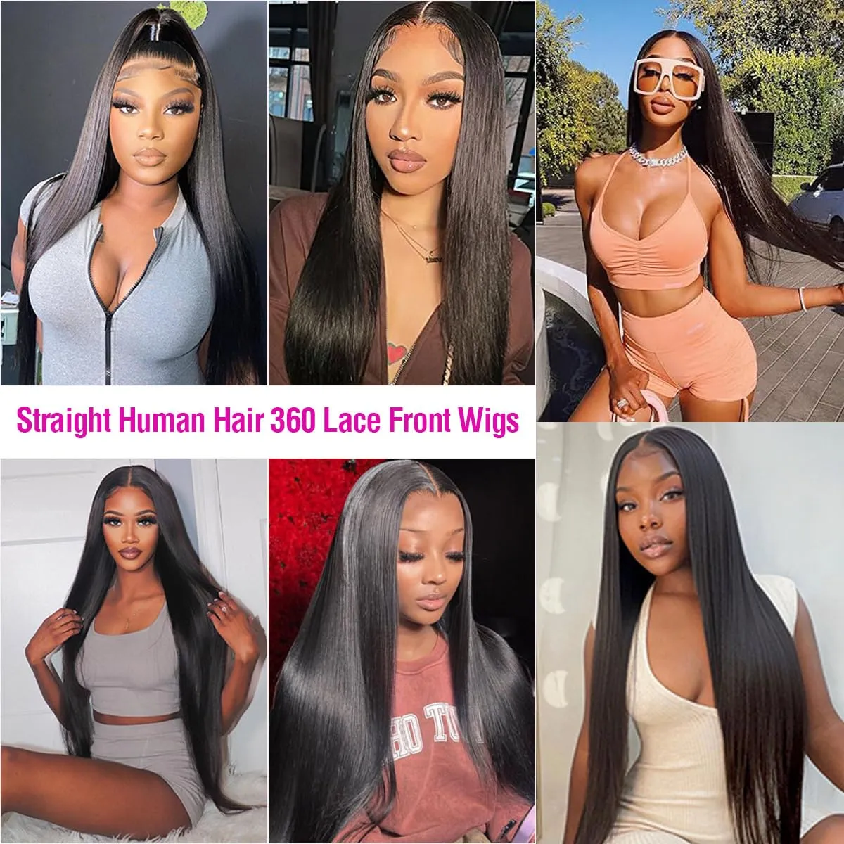 360 Lace Wigs Natural Straight Brazilian Virgin Human Hair Wigs with Pre Plucked Natural Hairline, Slightly Bleached Knots 150% Density Wigs with Baby Hair for Women Natural Color 14 Inches