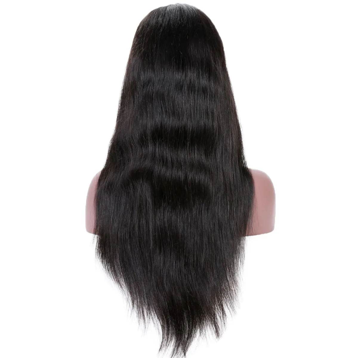 360 Lace Wigs Natural Straight Brazilian Virgin Human Hair Wigs with Pre Plucked Natural Hairline, Slightly Bleached Knots 150% Density Wigs with Baby Hair for Women Natural Color 14 Inches