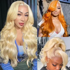 360 Wig Human Hair Full Lace 613 Lace Front Wig Human Hair 20 Inch 360 Lace Front Wigs Human Hair 200 Density HD Lace Front Wigs Human Hair Pre Plucked Body Wave Blonde Wig Human Hair