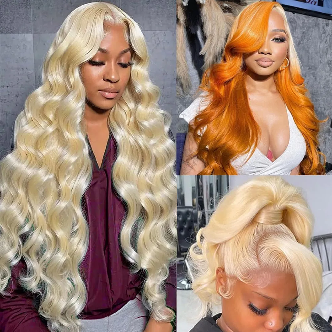 360 Wig Human Hair Full Lace 613 Lace Front Wig Human Hair 20 Inch 360 Lace Front Wigs Human Hair 200 Density HD Lace Front Wigs Human Hair Pre Plucked Body Wave Blonde Wig Human Hair