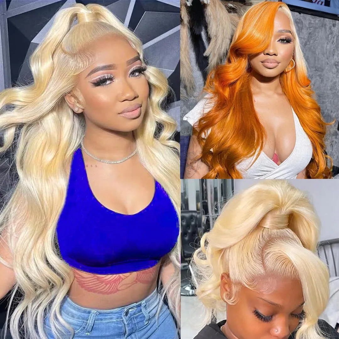 360 Wig Human Hair Full Lace 613 Lace Front Wig Human Hair 20 Inch 360 Lace Front Wigs Human Hair 200 Density HD Lace Front Wigs Human Hair Pre Plucked Body Wave Blonde Wig Human Hair
