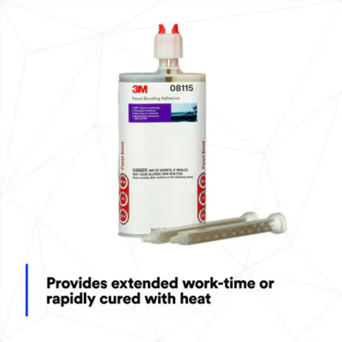 3M Panel Bonding Adhesive 08115, OEM Recommended Two-Part Epoxy, 200 mL Cartridge, Bonds Metal & Composites for Auto Body Panel Repair (1 Cartridge)