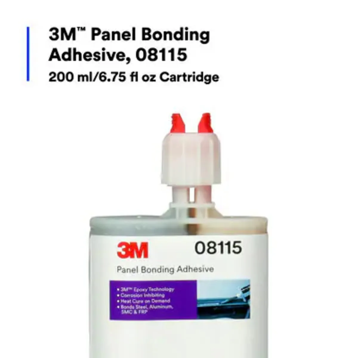 3M Panel Bonding Adhesive 08115, OEM Recommended Two-Part Epoxy, 200 mL Cartridge, Bonds Metal & Composites for Auto Body Panel Repair (1 Cartridge)