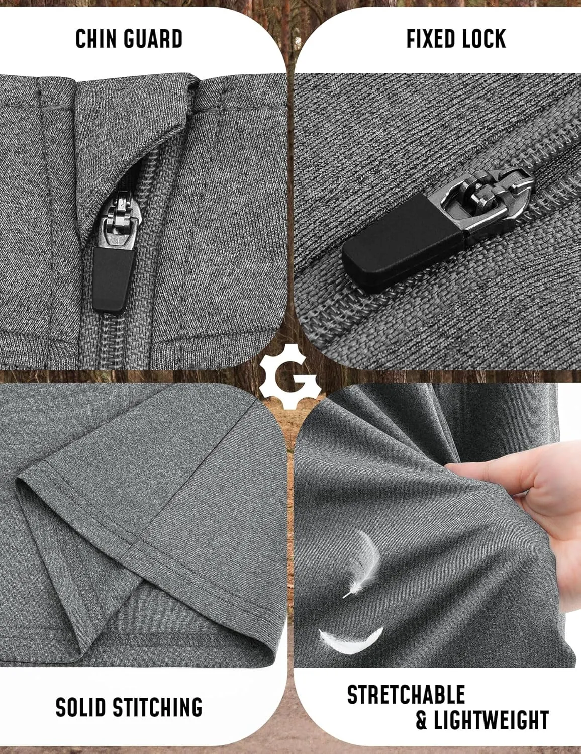 3Pack Quarter Zip Pullover Men Long Sleeve Sweatshirts Running Athletic Golf Gym Shirt Quick Dry