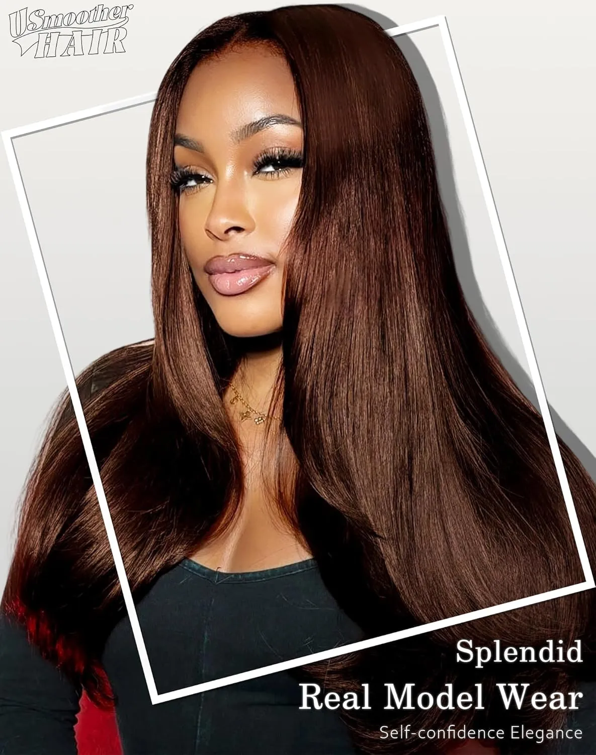 4# Chocolate Brown Lace Front Wig 200 Density Brown 13x6 HD Transprent Lace Frontal Human Hair Pre Plucked Pre Cut with Baby Hair for Black Women 30 Inch Chocolate Wig