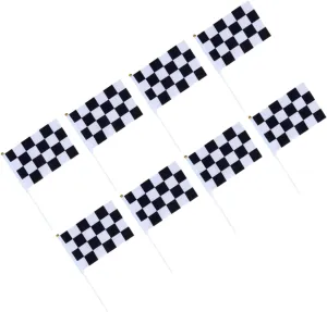 50pcs Mini Checkered Flags Hand Flags for Racing Car Events Durable Polyester Perfect for Parties Home Decor