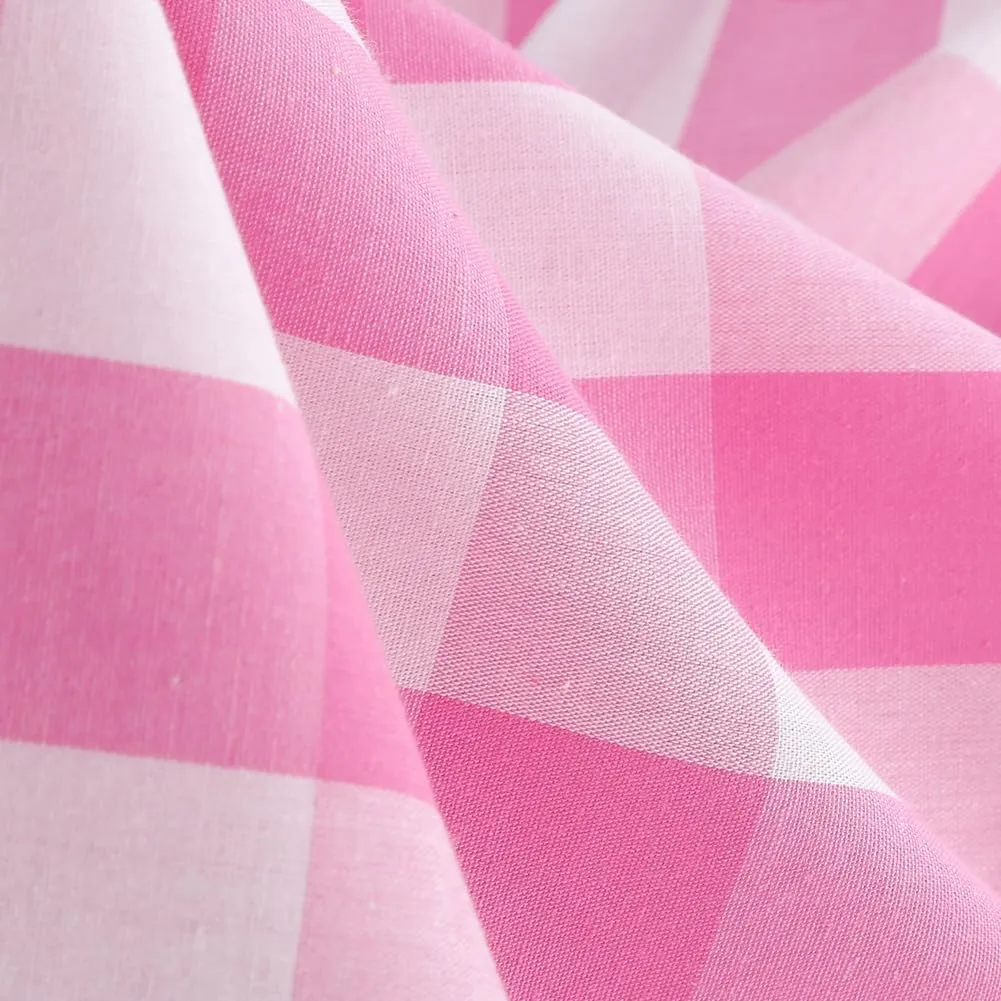 50s Pink Plaid Dresses for Women Vintage 1950s Pink Gingham Dress Spaghetti Straps Rockabilly Pinup Dresses Halloween Cosplay