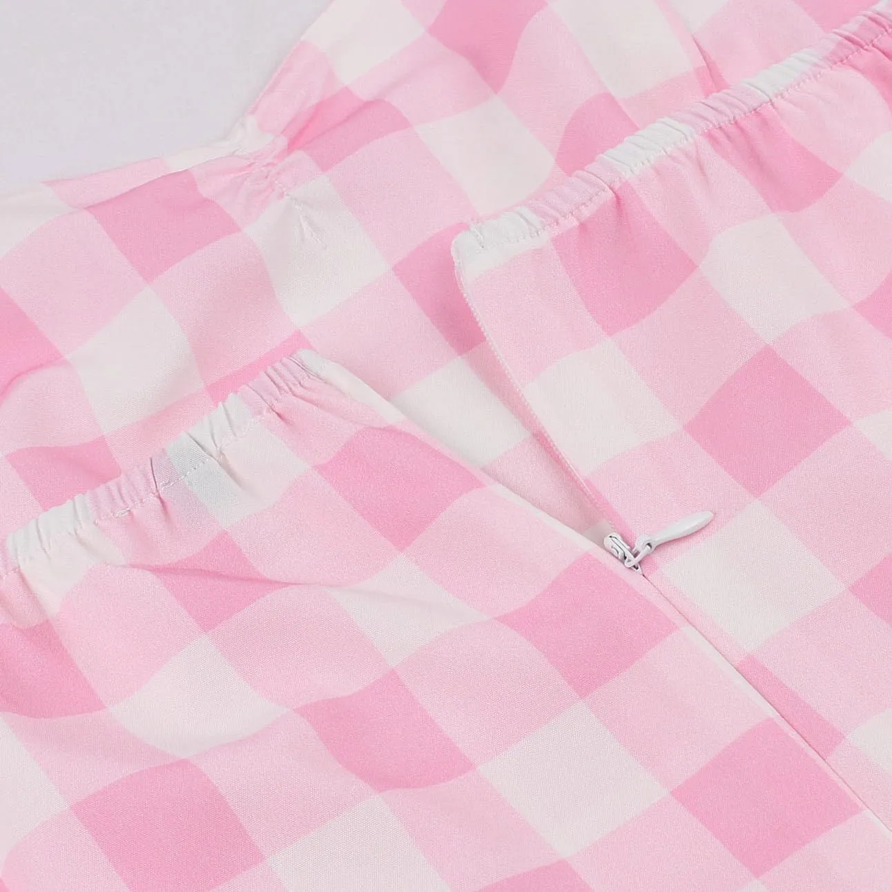 50s Pink Plaid Dresses for Women Vintage 1950s Pink Gingham Dress Spaghetti Straps Rockabilly Pinup Dresses Halloween Cosplay
