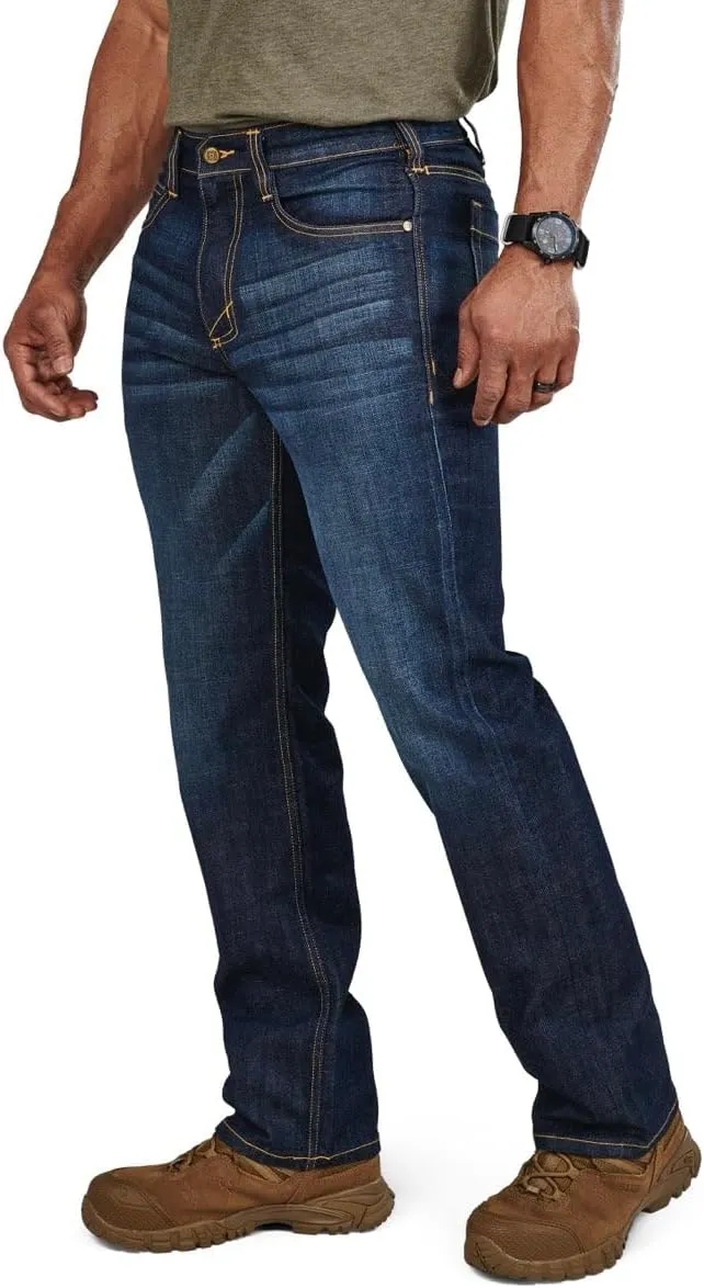 5.11 Tactical Men's Defender-Flex Regular Fit Jeans, 7 Pockets, Fitted Waistband, Style 74477