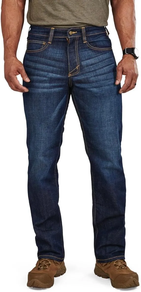5.11 Tactical Men's Defender-Flex Regular Fit Jeans, 7 Pockets, Fitted Waistband, Style 74477