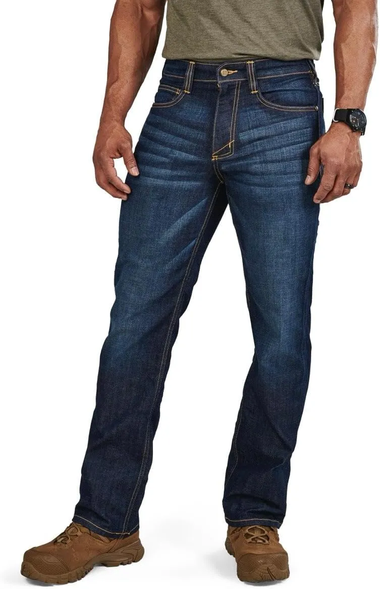 5.11 Tactical Men's Defender-Flex Regular Fit Jeans, 7 Pockets, Fitted Waistband, Style 74477