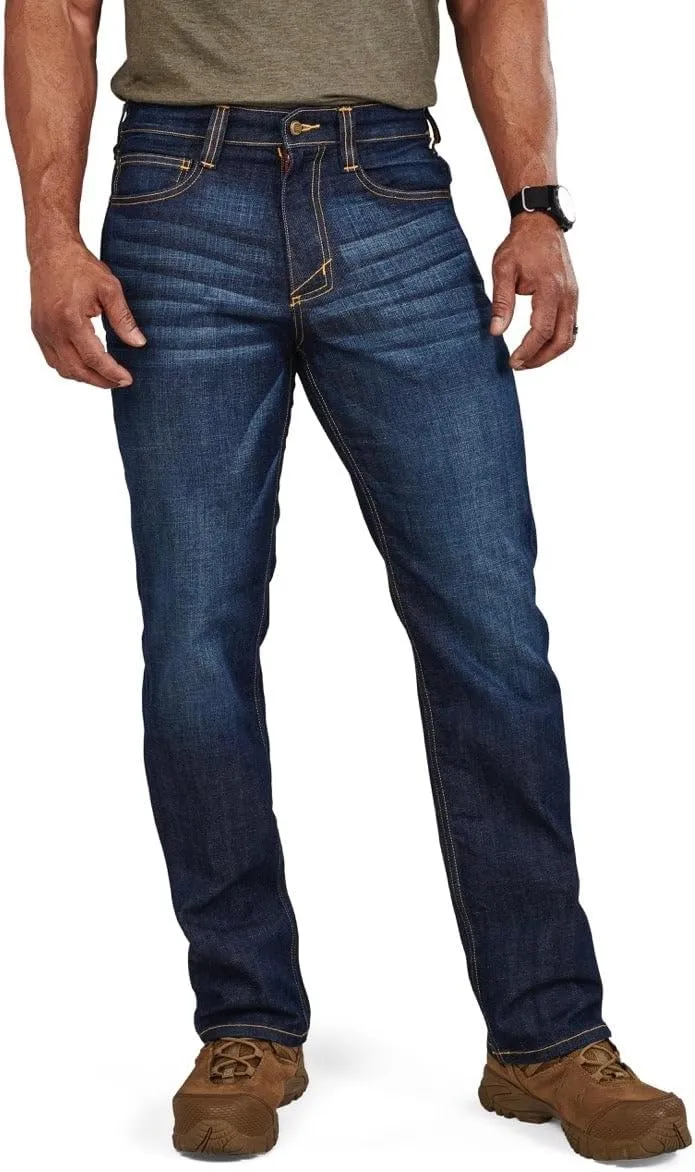5.11 Tactical Men's Defender-Flex Regular Fit Jeans, 7 Pockets, Fitted Waistband, Style 74477