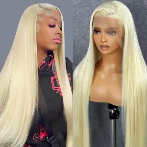 613 13x6 Lace Front Wig Human Hair 200 Density Blonde Wig Human Hair 613 Lace Front Wig Human Hair Straight Lace Frontal Wig Pre Plucked With Baby Hair 32 Inch