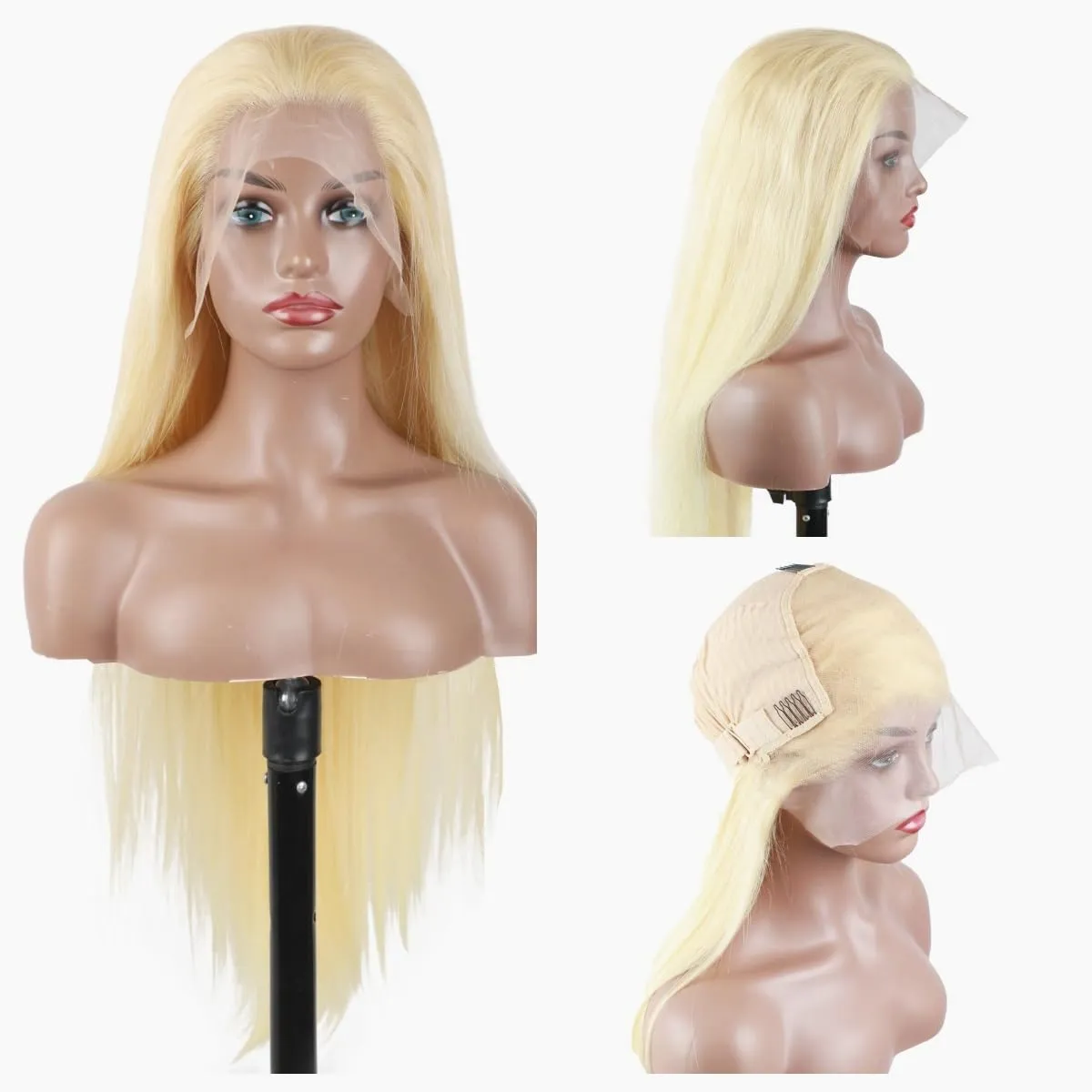 613 Lace Front Wig Human Hair 13x6 Blonde Wig Human Hair Straight 613 HD Lace Frontal Wig 180% Density Blonde Lace Front Wigs Human Hair Glueless Wigs Pre Plucked With Baby Hair (16Inch)
