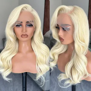 613 Lace Frontal Wig, Body Wave 13x6 HD Lace Front Wig Pre-plucked Glueless Wig For Black Women 613 Blonde Wigs Side Part Middle Part