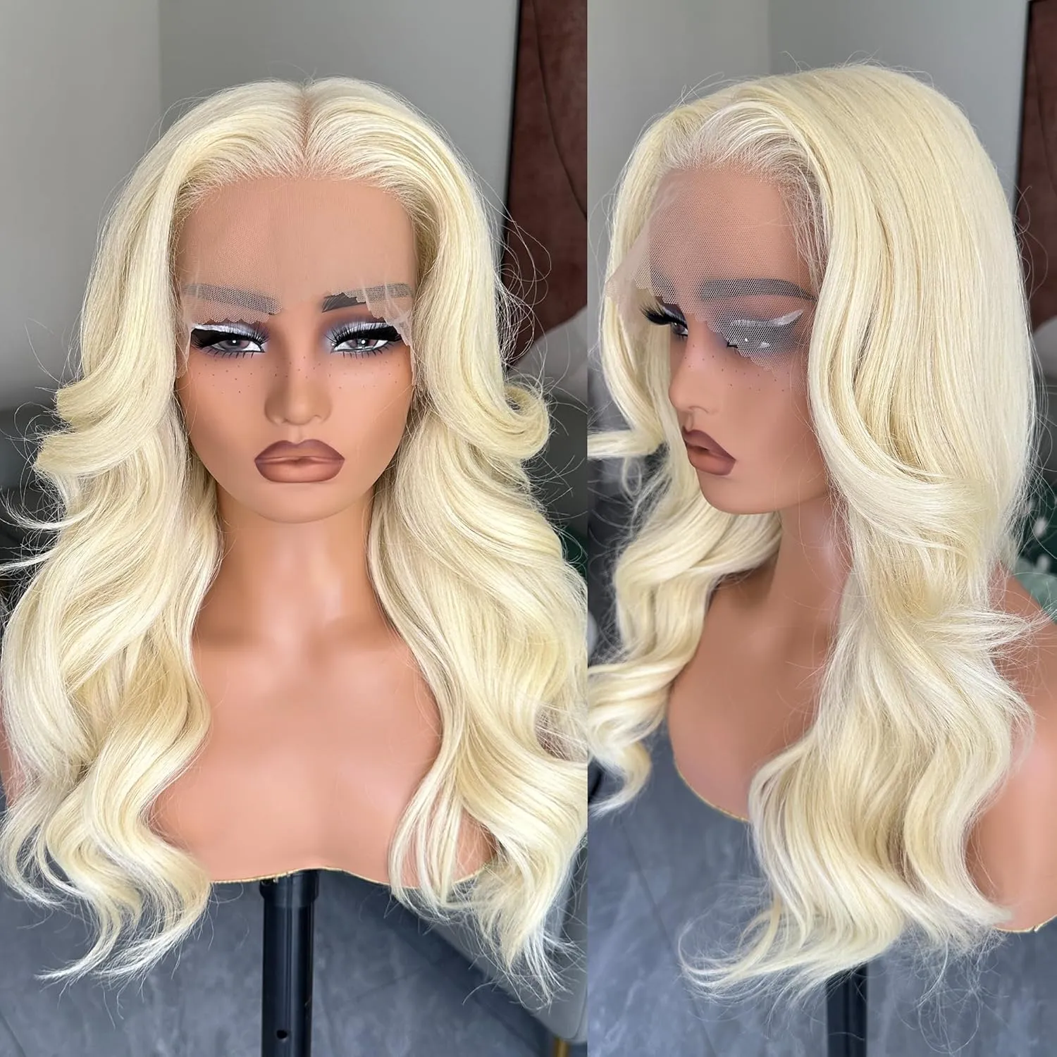 613 Lace Frontal Wig, Body Wave 13x6 HD Lace Front Wig Pre-plucked Glueless Wig For Black Women 613 Blonde Wigs Side Part Middle Part