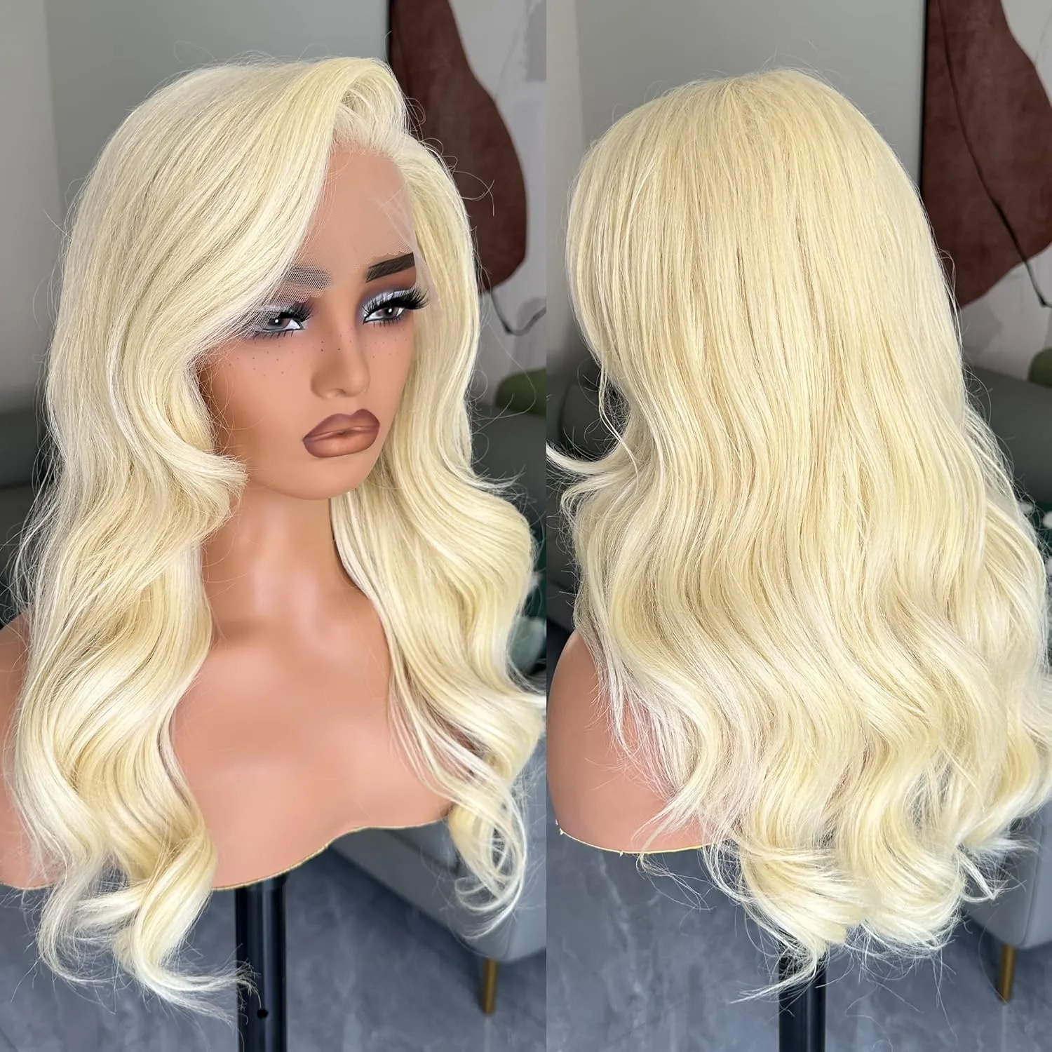 613 Lace Frontal Wig, Body Wave 13x6 HD Lace Front Wig Pre-plucked Glueless Wig For Black Women 613 Blonde Wigs Side Part Middle Part