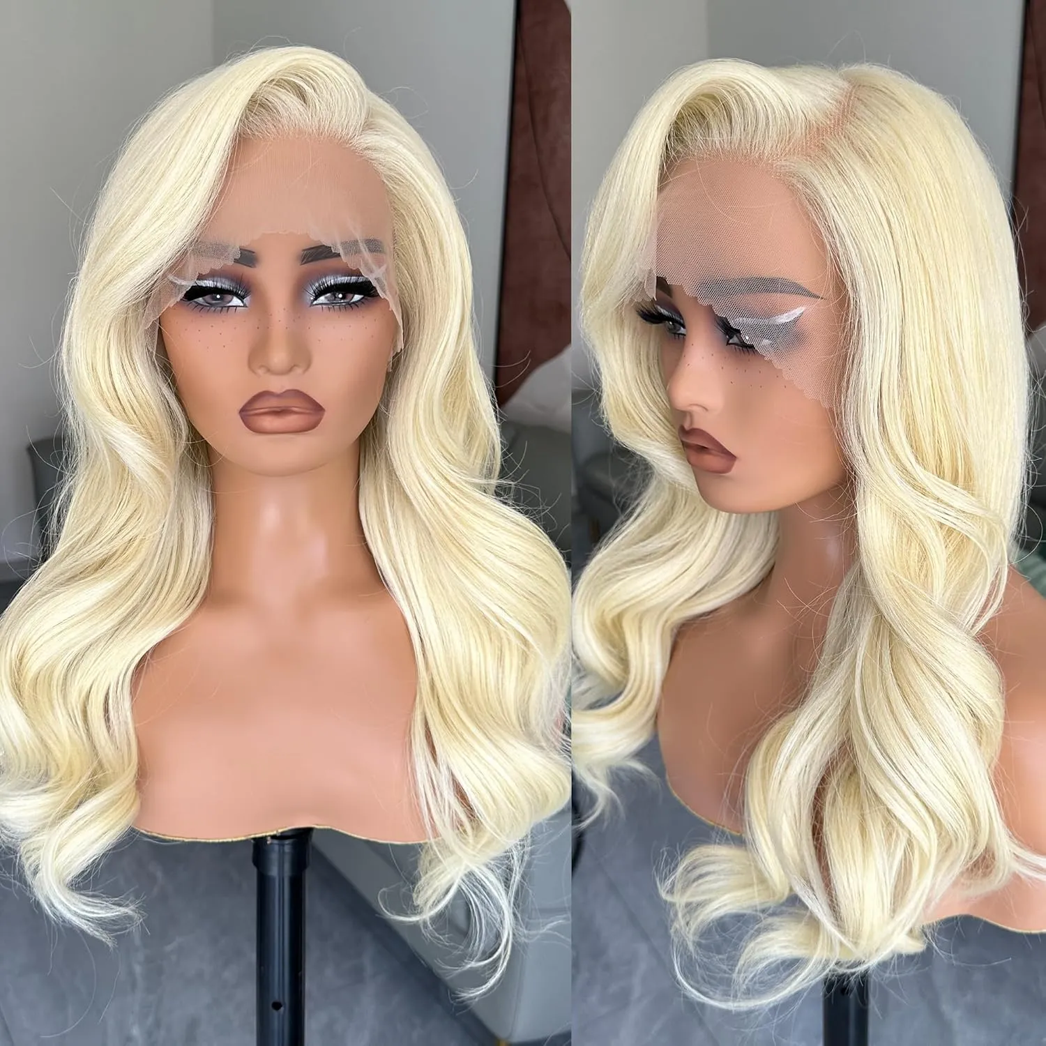 613 Lace Frontal Wig, Body Wave 13x6 HD Lace Front Wig Pre-plucked Glueless Wig For Black Women 613 Blonde Wigs Side Part Middle Part