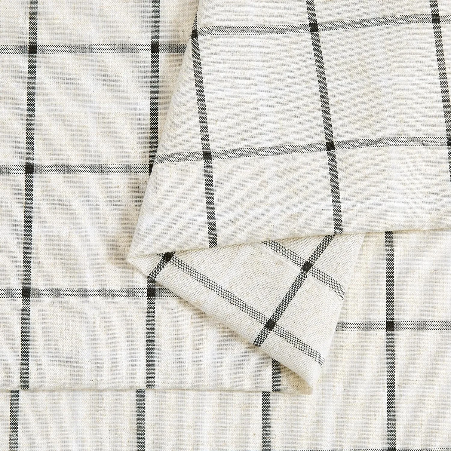 63 Inches Buffalo Plaid Light Filtering Window Curtains,Yarn Dyed Black and White Stripes Farmhouse Drapes Grommet Top,Privacy Window Treatment Set for Bedroom Living Room,40" Wx63 Lx2