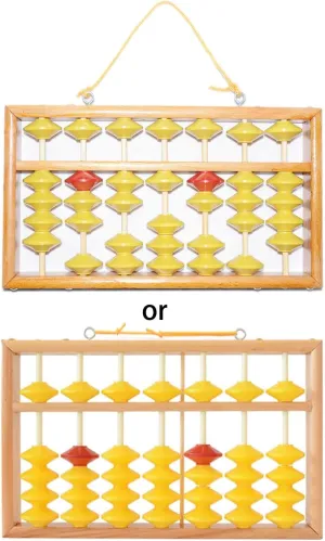 7 Column Non-Slip Hanging Wooden Abacus Chinese Soroban Educational Tool Mathmetic Calculator for Student Teacher Geometric Puzzle Cube