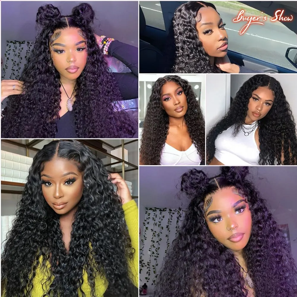 7x5 Wear and Go Glueless Wig Human Hair Pre-Plucked Pre-Cut 200% Density HD Lace Closure Wigs Human Hair Deep Wave Wig Human Hair 26 inch