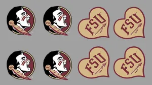 8 Piece 4-Heart 4-Head Team Logo Officially Licensed Waterless Peel & Stick Temporary Spirit Tattoos