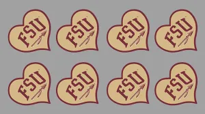 8 Piece Heart Team Logo Officially Licensed Waterless Peel & Stick Temporary Spirit Tattoos