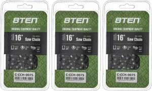 8TEN Full Chisel Chainsaw Chain 16 Inch .063 .325 67DL for Stihl 024 028 MS 261 290 361 390 3639 005 0067 (3 Pack)