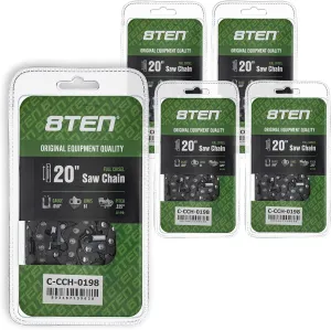 8TEN Full Chisel Chainsaw Chain 20 Inch .050 .325 81DL for Stihl MS for Stihl MS 261 270 280 291 360 361 (5 Pack)