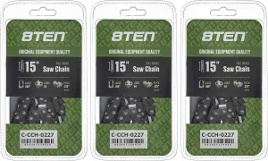 8TEN Micro Chisel Chainsaw Chain 15 Inch .050 .325 64DL for Husqvarna 50 55 455 Rancher Jonsered 325 Dolmar (3 Pack)