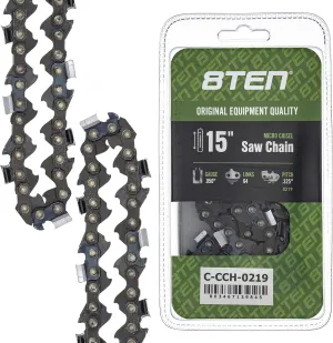 8TEN Micro Chisel Chainsaw Chain 15 Inch .050 .325 64DL for Husqvarna 50 55 455 Rancher Jonsered 325 Dolmar