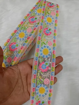 9-Meter Embroidery Lace in Crystal White