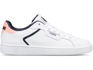 96347-145-M | WOMENS CLEAN COURT II CMF | WHITE/GRAYSTONE/PEACH NECTAR