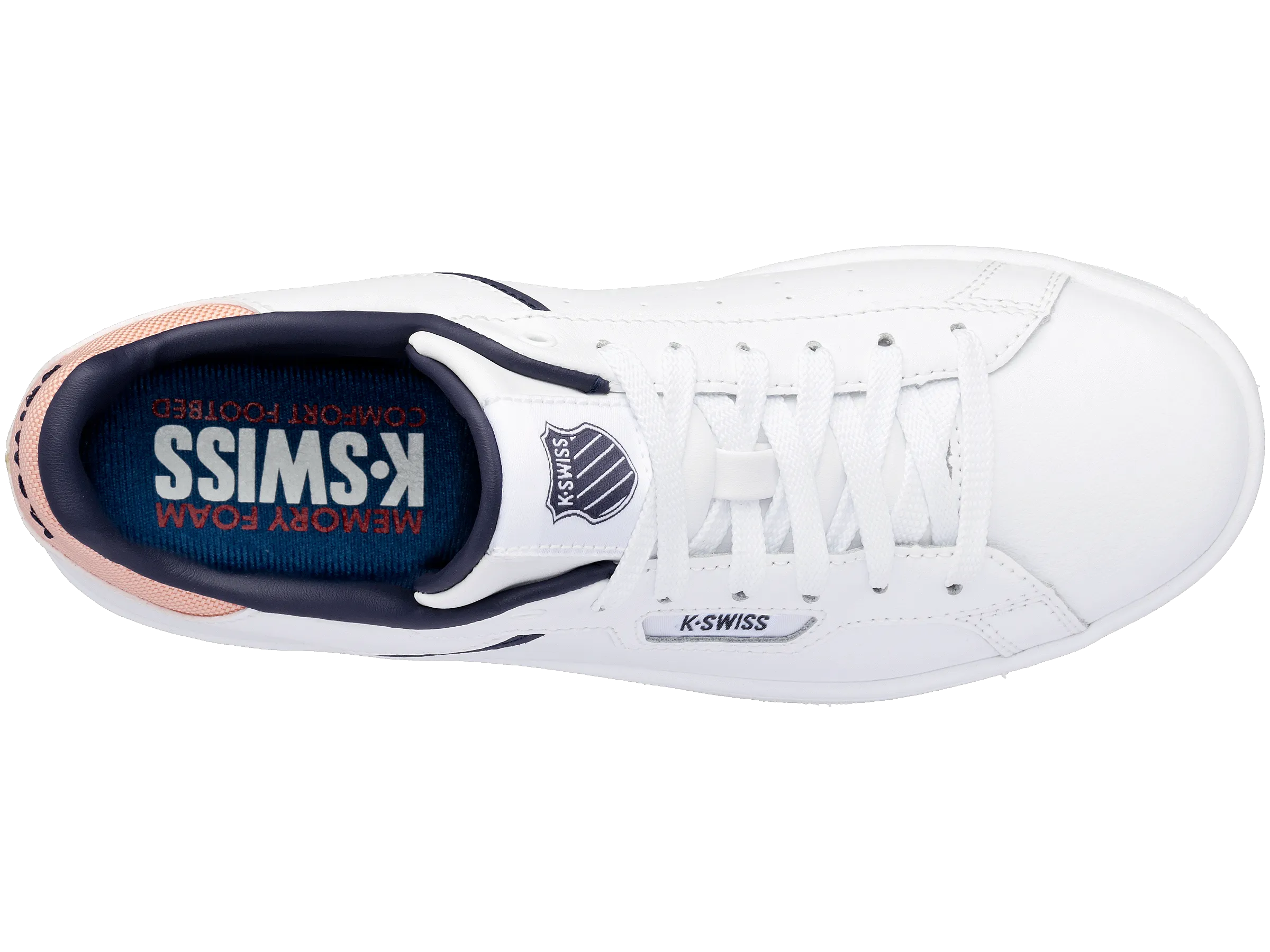 96347-145-M | WOMENS CLEAN COURT II CMF | WHITE/GRAYSTONE/PEACH NECTAR