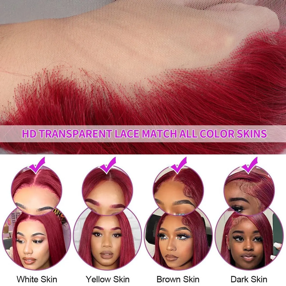 99J Burgundy Lace Front Wig Human Hair 13x6 Burgundy Lace Front Wigs Human Hair Pre Plucked With Baby Hair 200 Density Straight Lace Frontal Wigs Human Hair For Women (30 Inch, 99J Burgundy Wig)