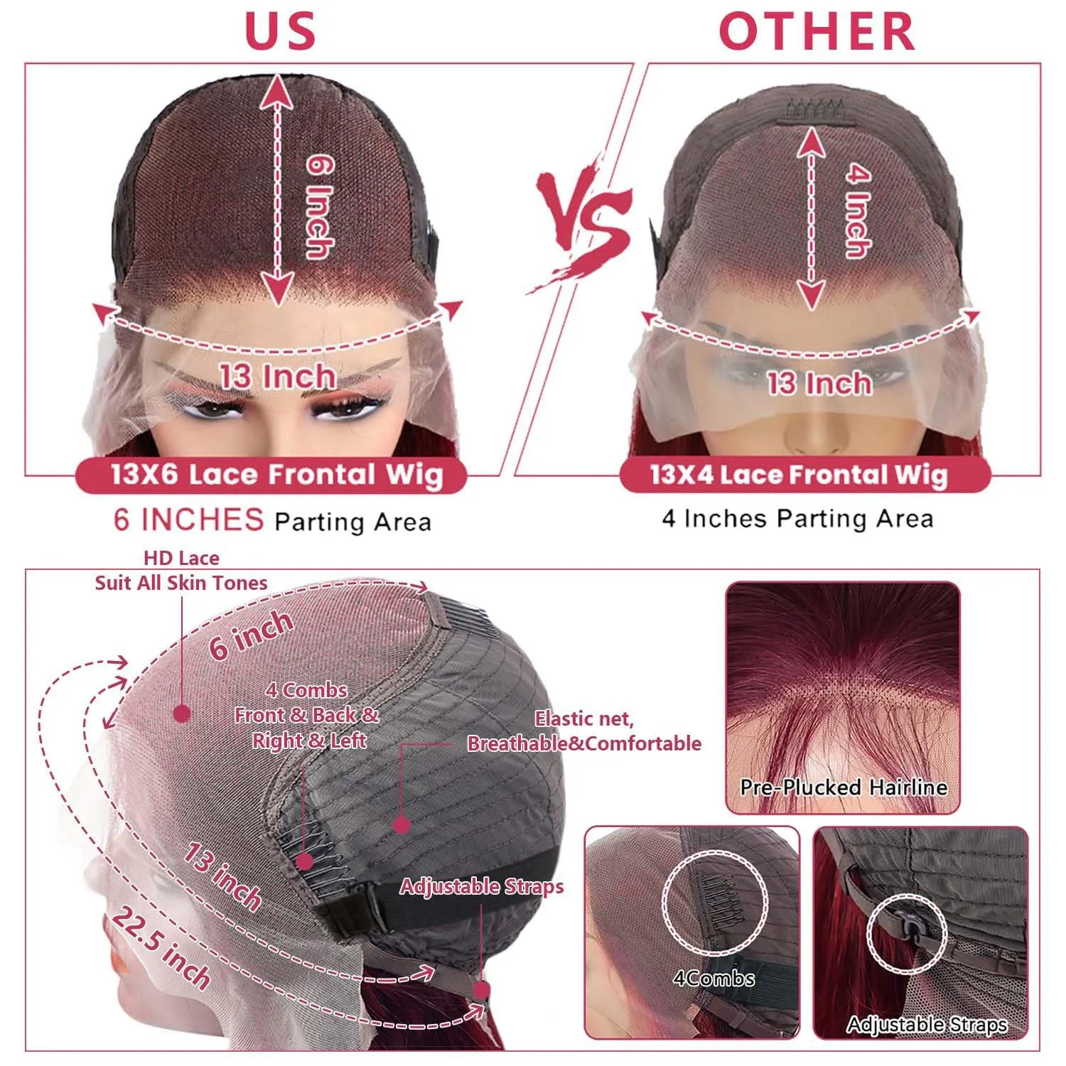 99j Burgundy Lace Front Wigs Human Hair 200% Density 13x6 Lace Front Wigs Human Hair 28 inch13x6 Body Wave Lace Front Wigs Human Hair Red Hair Wigs for Women