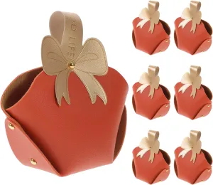 Abaodam Gift Boxes, 10pcs Bowknot Handbags Leather Party Favor Boxes, Reusable Wedding Candy Gift Bags, Orange, Occasion: Thanksgiving, Wedding, Birthday, Christmas, Bridal Shower