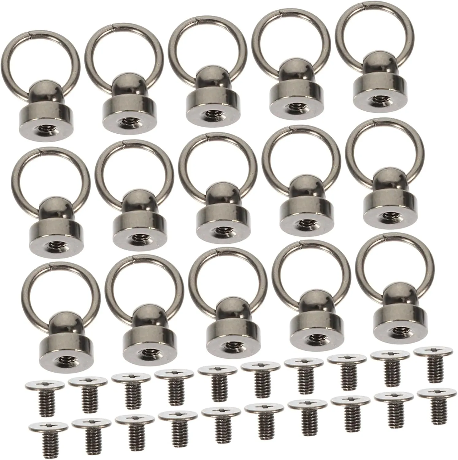 ADOCARN 20 Sets Belt Ring Monk Head Buckle Bag Strap Rivets Fasteners Luggage Nails Purse Screws Practical Leather Craft Rivet Copper Studs Screw Studs for Leather Repair