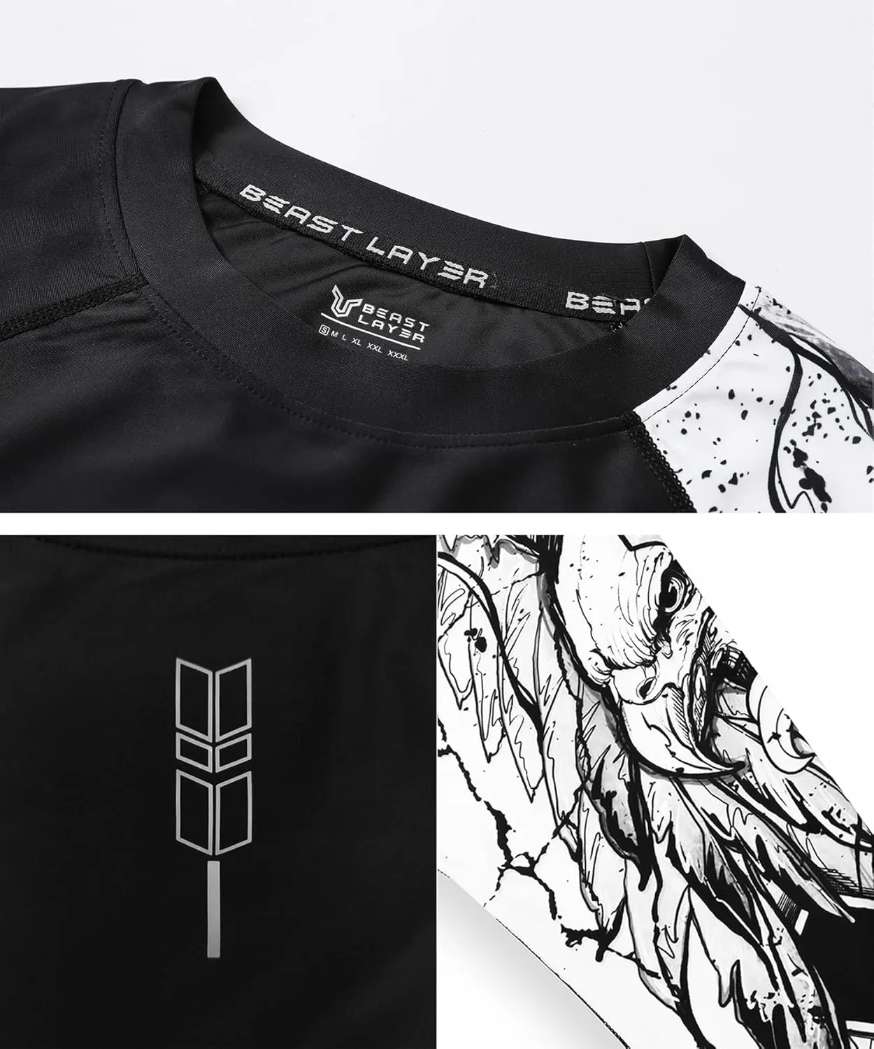 ADOREISM Quick-Dry Men's Long Sleeve Rash Guard UPF 50  Compression Swim Shirt