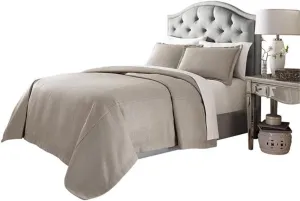 Aico Amini Port Orleans 3 pc Queen Bed Throw Set in Grey
