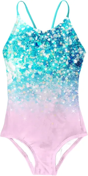 AIDEAONE Girls Swimsuit 3-12 Years One Piece Bathing Suit Quick Dry Beach Swimwear