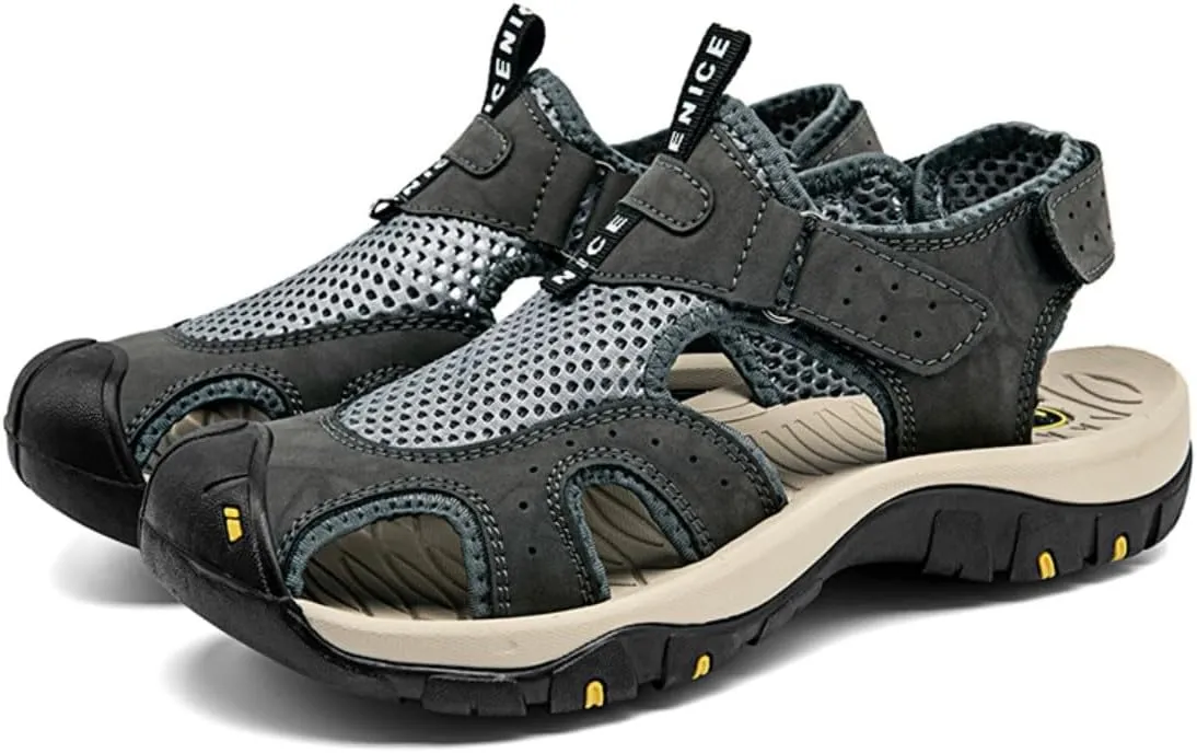 ailishabroy Men's Sport Sandals Closed-toe: Lightweight Quick-Dry Hiking Footwear