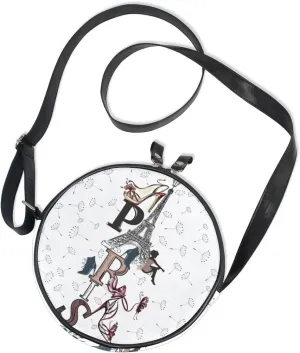 ALAZA Art Paris Eiffel Tower Painting Round Crossbody Bag Canvas Messenger Purse