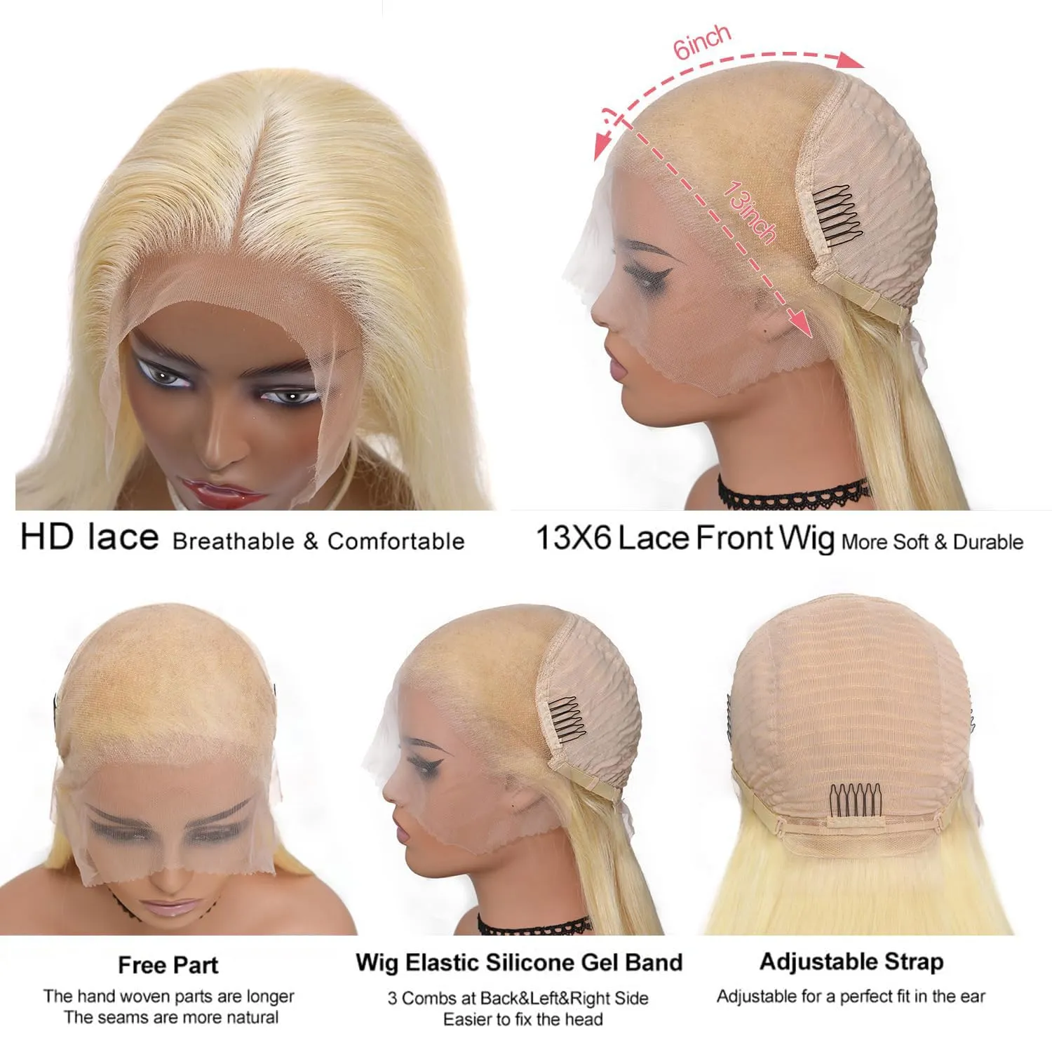 Alididi 613 13x6 Lace Front Wig Human Hair 200 Density Blonde Wig Human Hair 613 Lace Front Wig Human Hair Straight Lace Frontal Wig Human Hair Pre Plucked With Baby Hair (28Inch, 613 Blonde Wig)