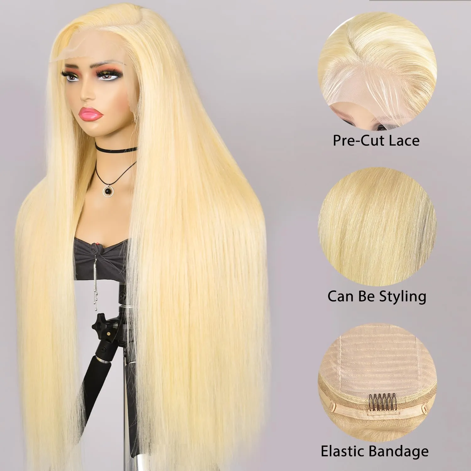 Alididi 613 13x6 Lace Front Wig Human Hair 200 Density Blonde Wig Human Hair 613 Lace Front Wig Human Hair Straight Lace Frontal Wig Human Hair Pre Plucked With Baby Hair (28Inch, 613 Blonde Wig)